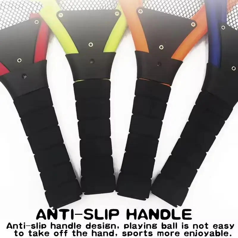 Factory outlet high Quality Outdoor Fiberglass Paddle & Badminton Racket Set for Kids Beach Racquet Sports