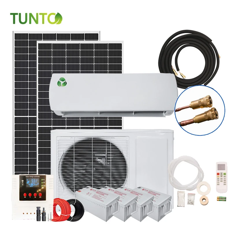 Solar-powered 48V air conditioner 100%  5000BTU 9000BTU 12000BTU Solar Powered Air Conditioner with DC Power Supply