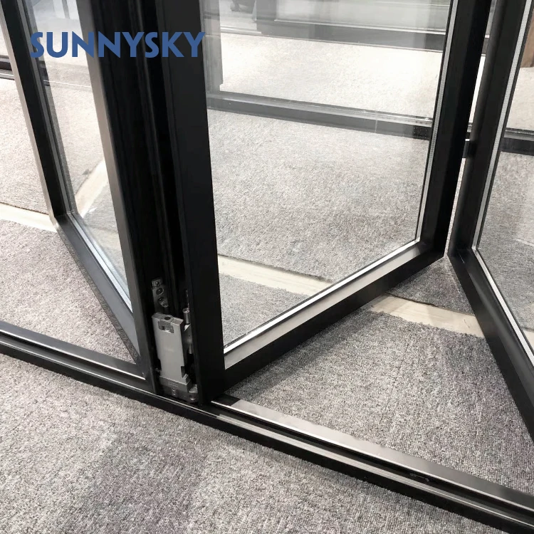 Soundproof vertical fold up folding door with Roller shutter