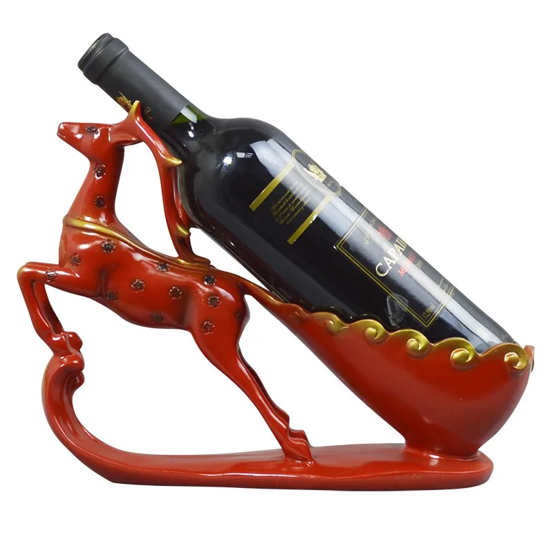 Creative Wine Rack Decoration Resin Deer Crafts Home Bookcase Wine Cabinet Desktop Decoration Decoration
