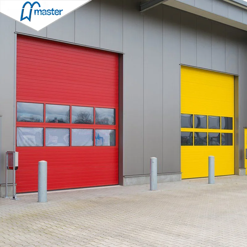 Graphic Design Finished Customized 50mm Insulated Sandwich Panel Commercial Dock Warehouse Overhead Sectional Industrial Door