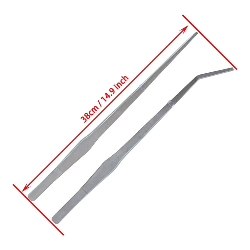38cm 15 inch Aquarium Tweezers Reptile Stainless Steel Straight and Curved Long Tweezer For Aquarium