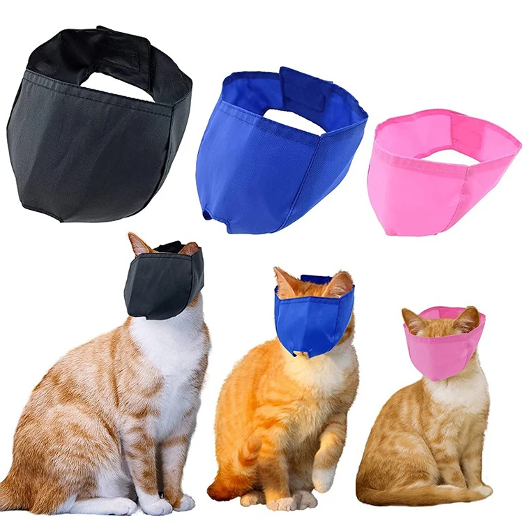 Pet Eye Mask Cat Grooming Muzzle Prevent Scratching and Biting Adjustable Nylon Cat Muzzle
