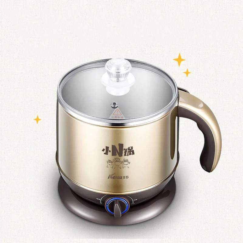 1.8 litre small portable household electric cooker convenient skillet stainless steel with tempered glass