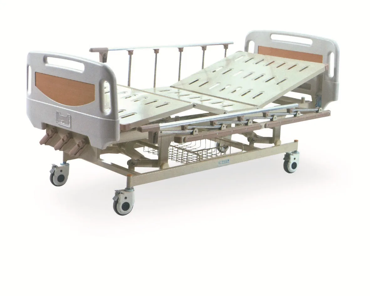 Cheap price 3 crack manual hospital bed medical bed 3 cranks with ABS material