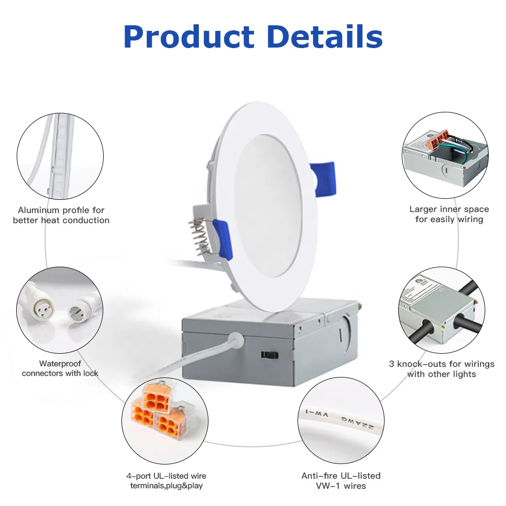 Высокая яркость SMD 2835 лампа Triac Dimmable 5CCT потолочное крепление круглая Светодиодная панель на заказ
