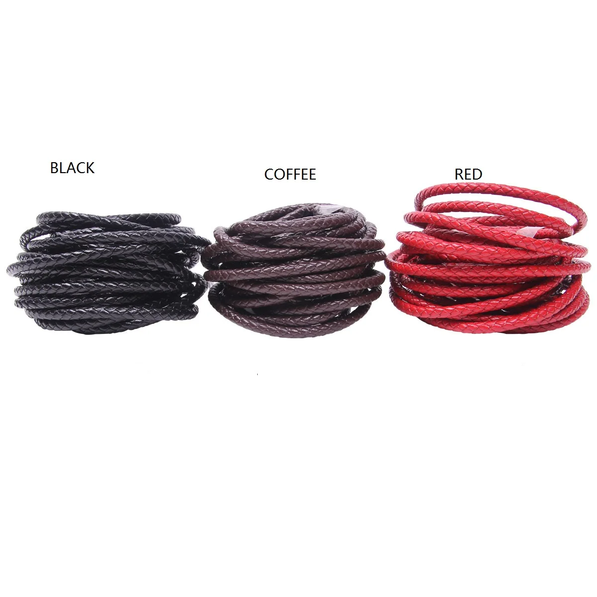 Handmade leather cowhide ropes 5 mm Brown Round Genuine Braided Leather Cord Bolo Tie Cording woven leather cord for bracelet