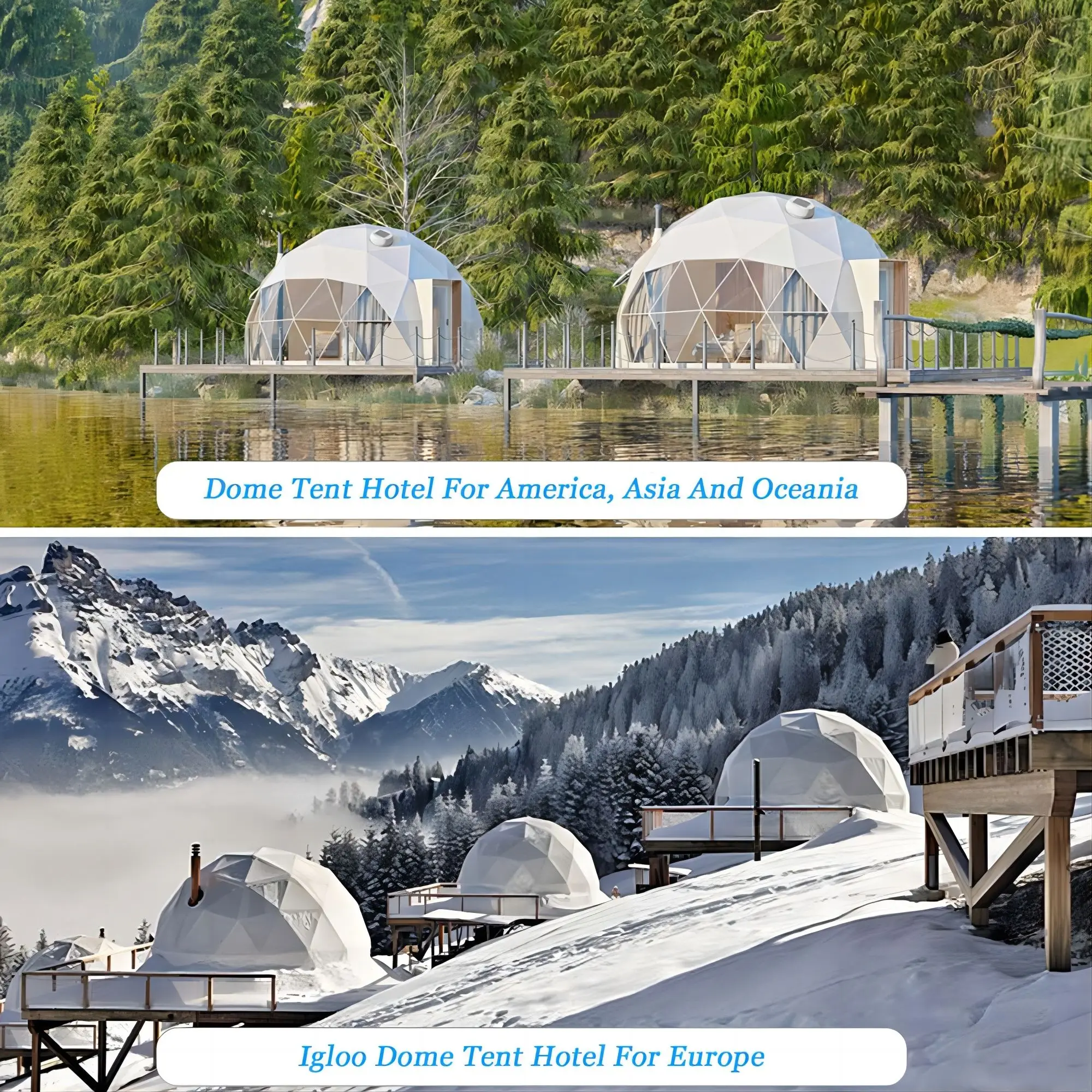 Outdoor Geodesic Planetarium 35m Diameter Big Glamping Igloo Ball Dome Warehouse Tent For Storage