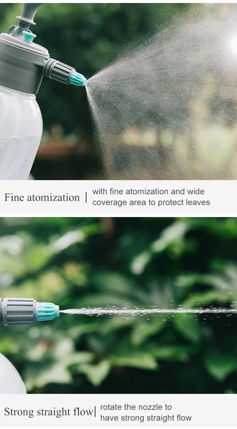 New 2L manual plastic garden spray bottle, transparent bottle body