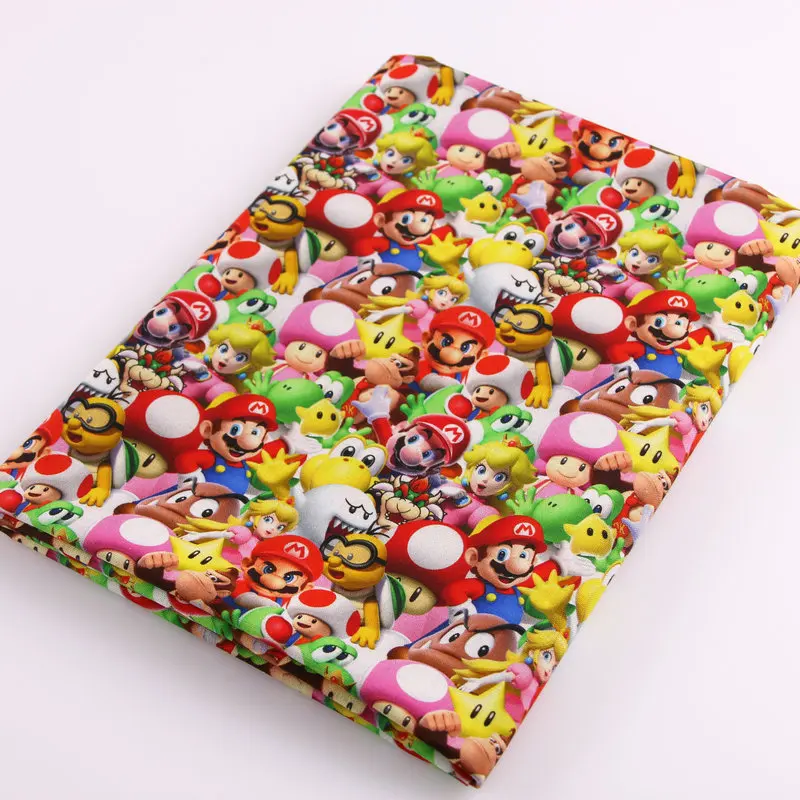 Factory hot sale super mario digital printed top quality organic cotton hot baby wholesale poplin fabric