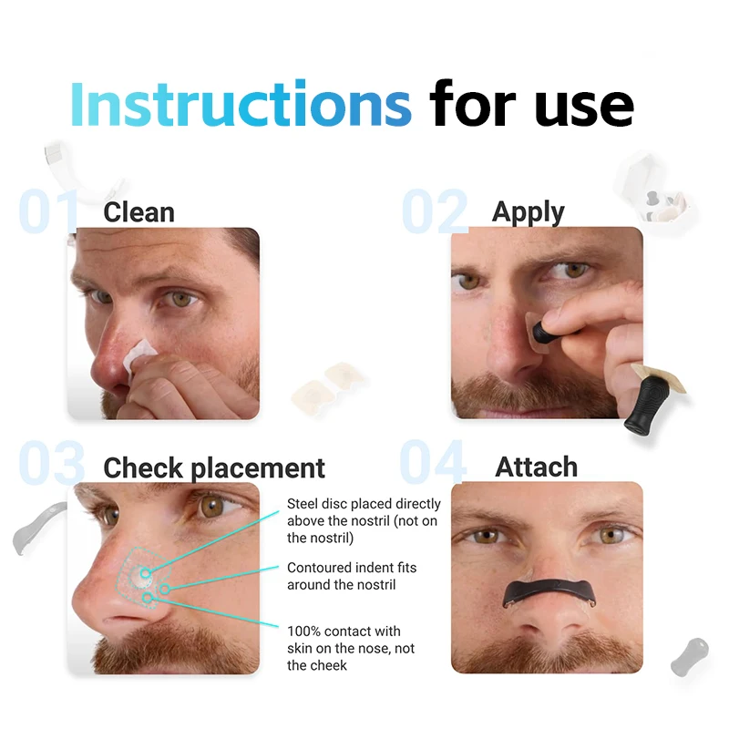 Magnetic Nasal Dilator Anti-snoring Nose Strips with Magnet for Better Breathing Reduces Snoring
