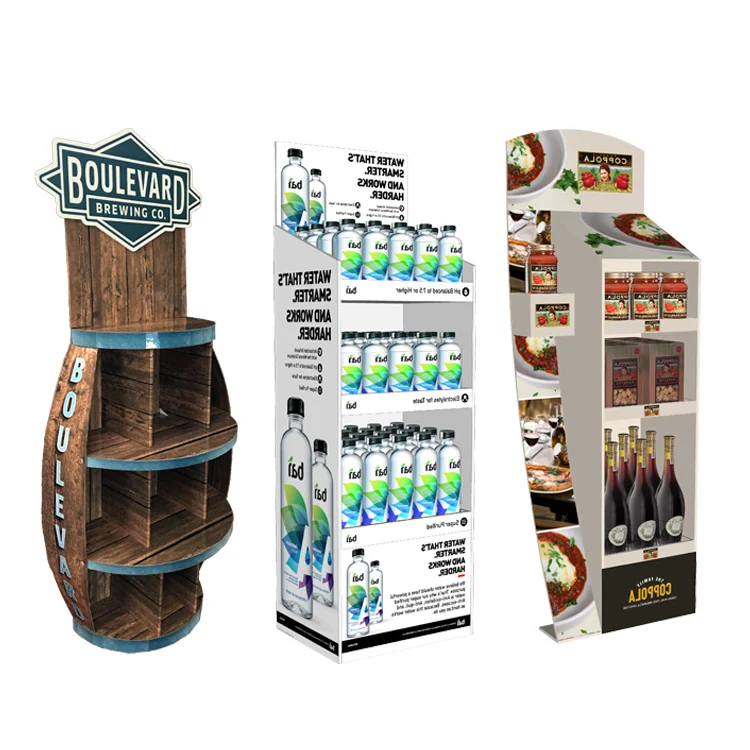 Easy Assemble Custom Printing Promotional POP Corrugated Cardboard Shipper Energy Drink Display Shelf