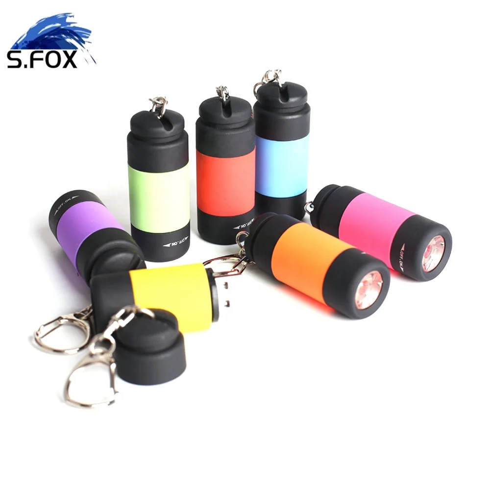 New Portable Eco-friendly Waterproof Emergency Torch Super Bright USB Rechargeable Led Key Chain Mini Plastic Flashlight