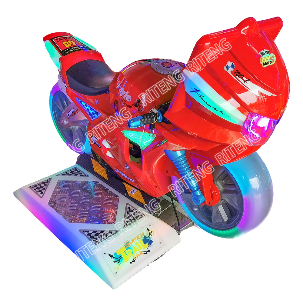 Riteng Kids Games Electronics Kiddie Ride With TV Game Outdoor Amusement Motor Bike Coin Operated Kiddie Rides Business For Sale