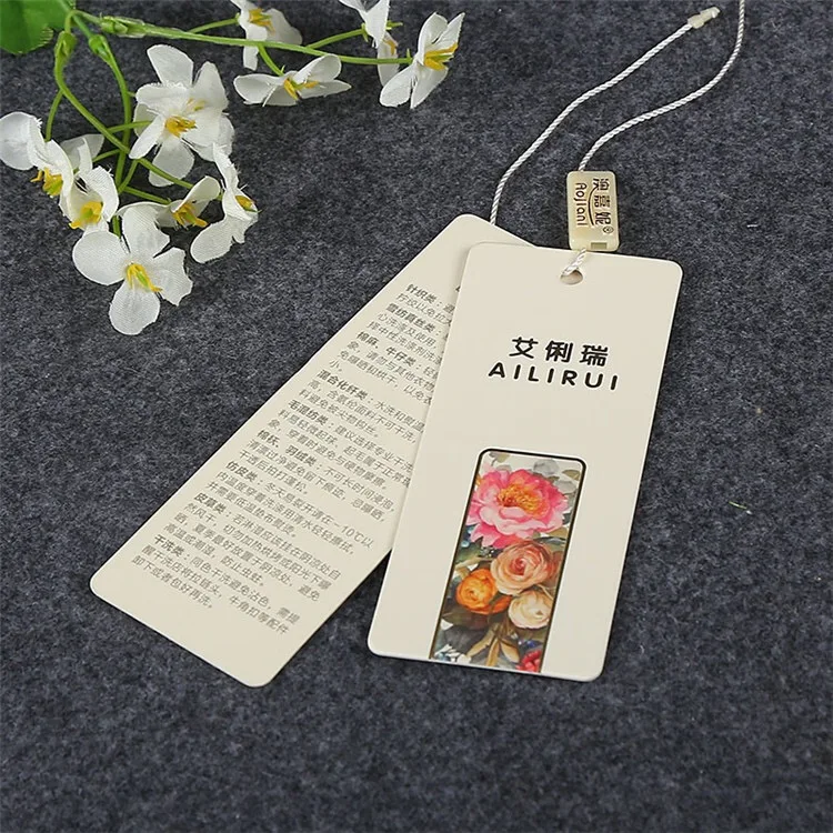 Printing embossed foiled  fashion style  custom logo hangtag paper tag for clothing/garment