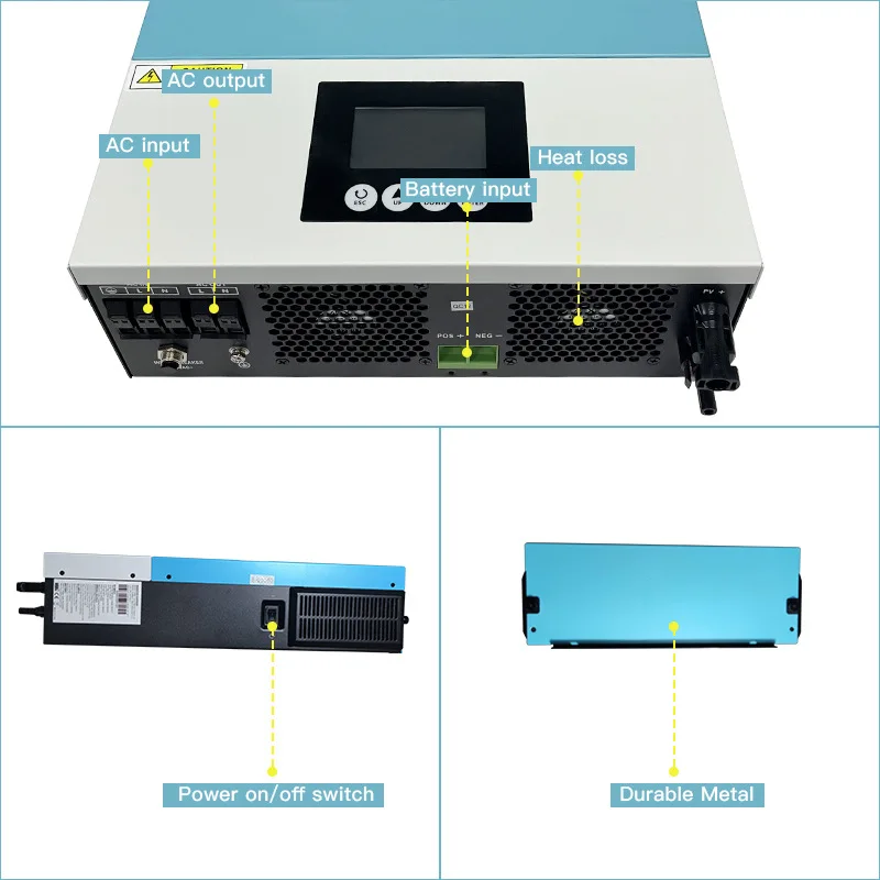 3.6KW 6.2KW 8.2Kw 10.2Kw Hybrid Grid All in One Inverter Solar Energy Systems Pure Sine Wave Inverters Mppt