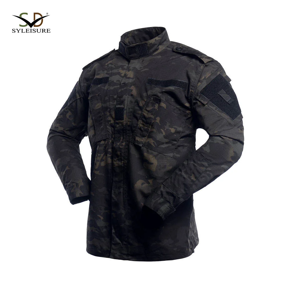 Black multicam camouflage tactical suit acu for security guard