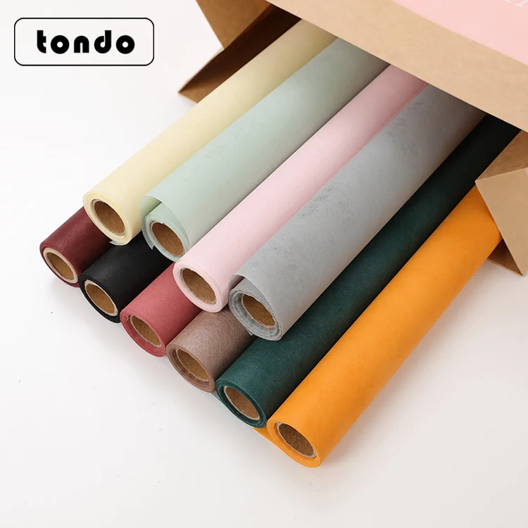 decoration fresh cut flowers packing solid-colored wrapping paper roll for flower supply