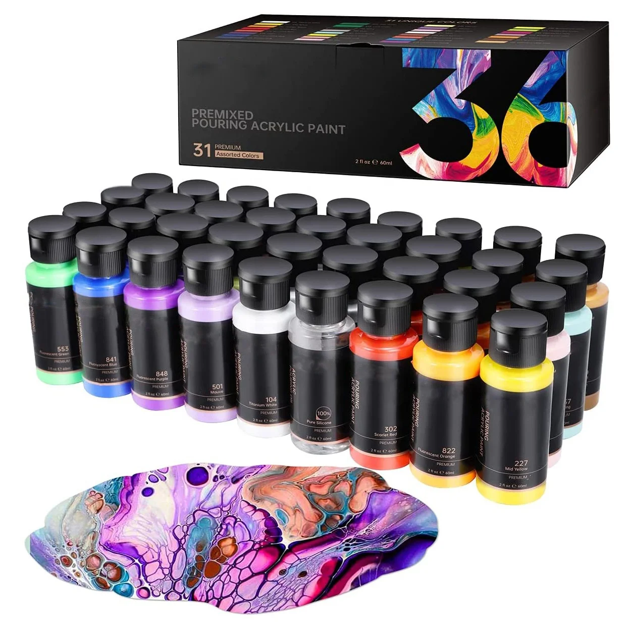 Набор акриловых красок, 60 мл, латексные акриловые краски для рисования