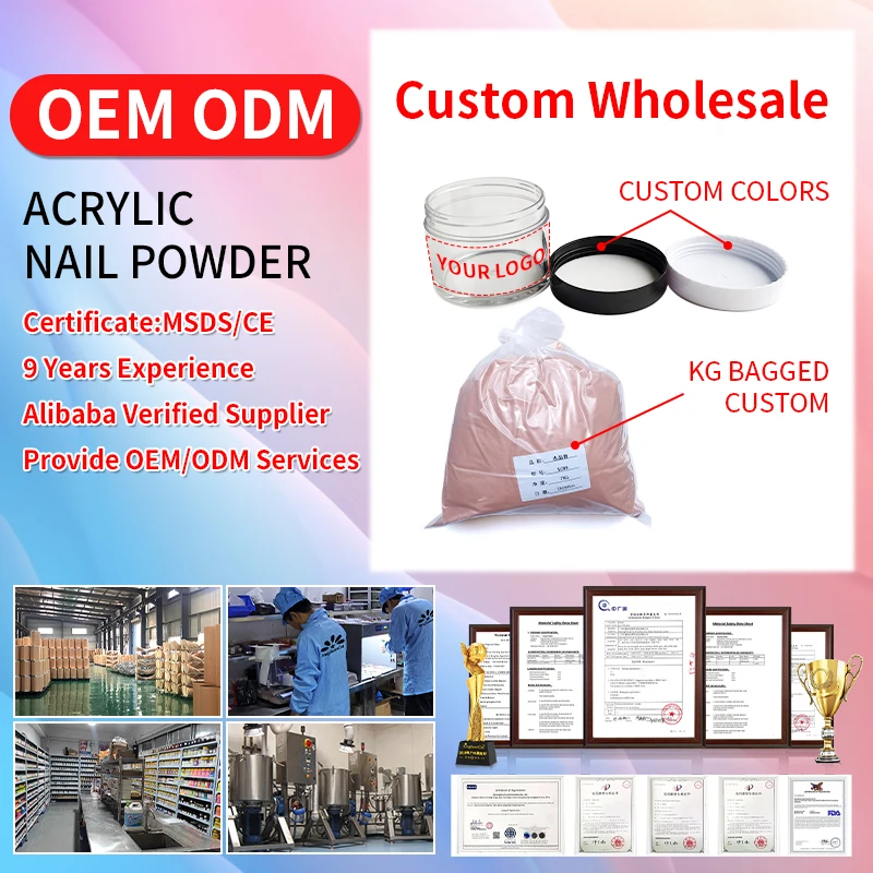 Strength Factories Wholesale Highly Pigmented Smooth Polymer Nail Art Bulk 2 In 1 Clear Cover Nude Pink Dipping Acrylic Powder