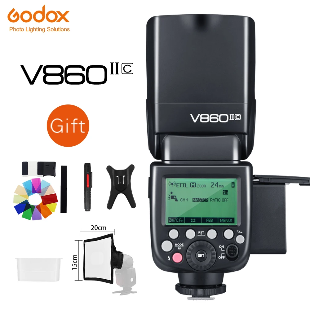 Godox V860II-S V860II-C 860II-N V860II-F V860II-O GN60 TTL HSS Li-ion Battery Speedlite Flash for Sony Nikon Canon Olympus Fuji