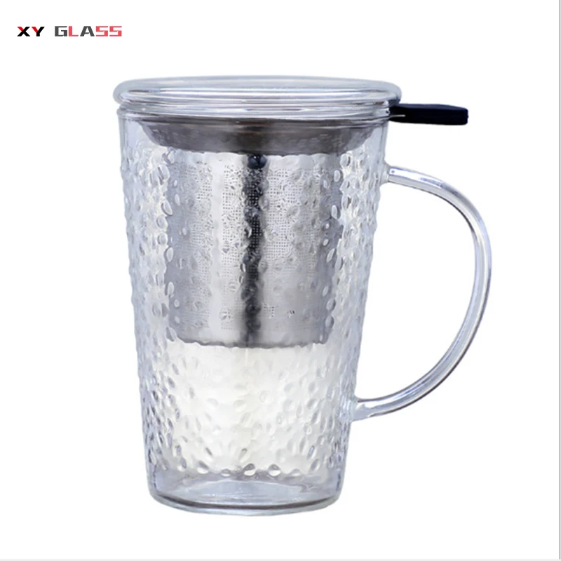 durable conveniently household filter lid heated thermo glass tea filter mug