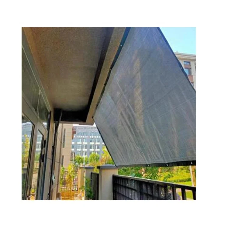 Highly Reflective 99% Sun Insulated Silvery Porch Balcony Railings Shade Sail Panel Screens Canopy Outdoor  Netting Mesh Shelter