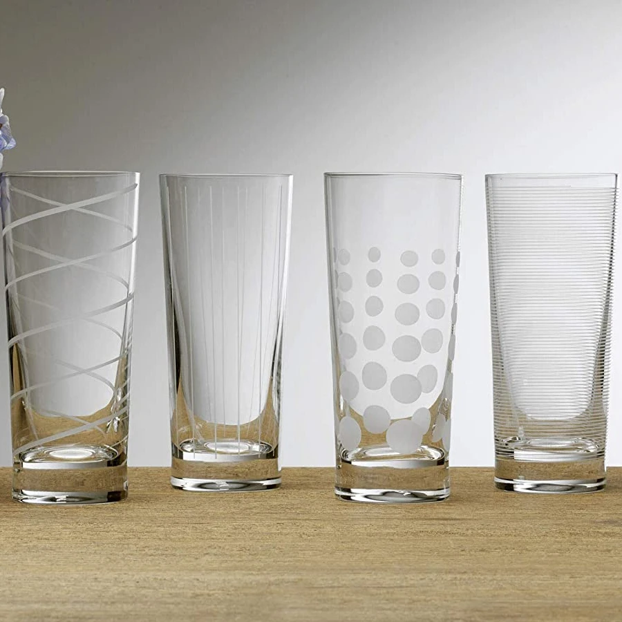 Highball Glasses with Heavy Base, Clear Drinking Glasses Set for Water, Juice, Cocktails, Wine, Beer, and Whiskey