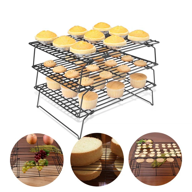 Baking Supplies Non Stick Bread Cake Biscuits 3 Tiers Cookie Cooling Rack