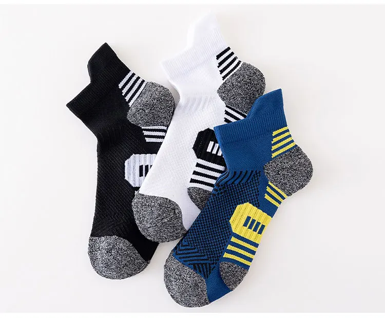Oem Calcetines Customize Knitted Designer Manufacturer Mens Sport Polyester Ankle Terry Sport Socks