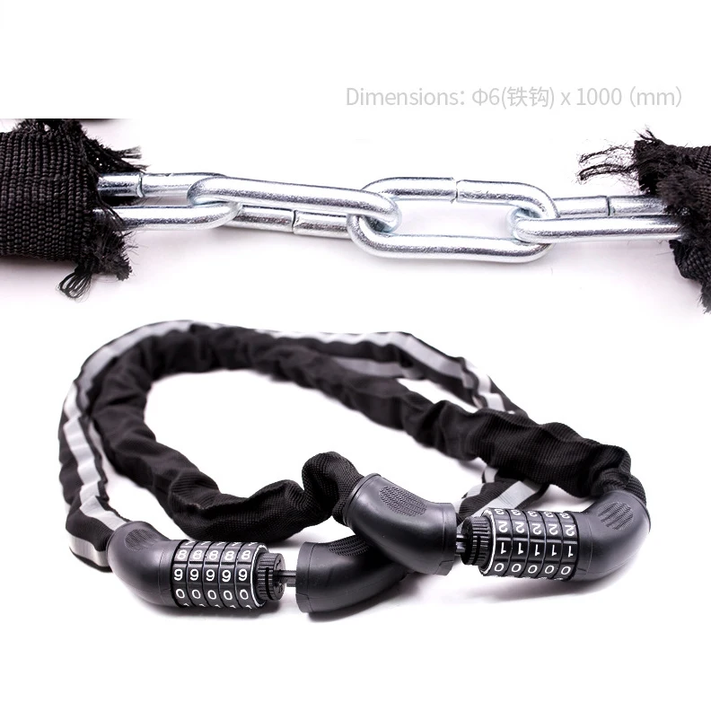 WG0006 Combination Number Outdoor 5-digit Bicycle Accessories Anti-Theft Motorcycle Bike Chain Security Lock