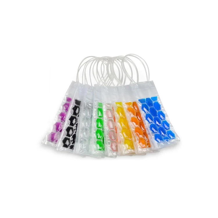 Cooler Bag with Handle Plastic Bottle Carrier Transparent PVC Ice Bag Folding Clear Wine Bag