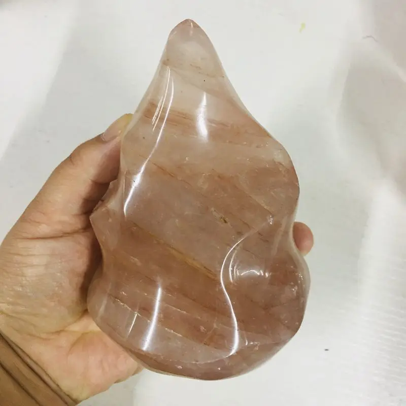 Natural red fire quartz hematoid crystal flame Golden Healer Crystal Quartz Flame for cheap wholesale