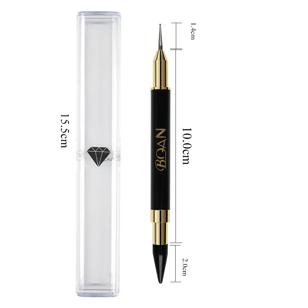 Rhinestones Dual Wax Pen Nail Dotting Brush Double End Nail Art Brush For Nail Art Cloth Diamond Picker Painting