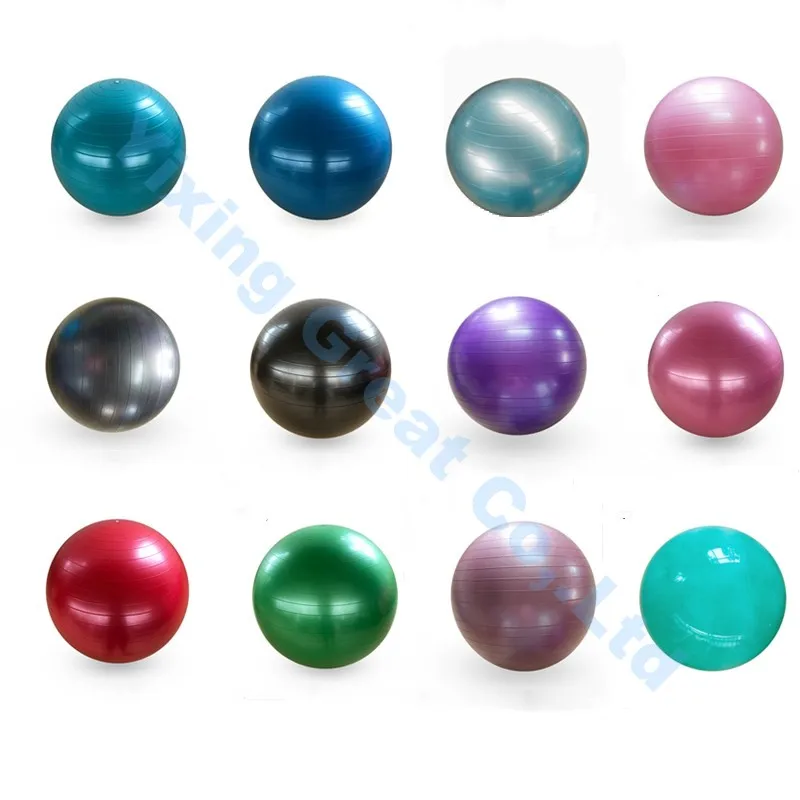 Custom Logo Anti Burst Exercise Massage Pvc Inflatable Fitness Yoga Ball with Pump