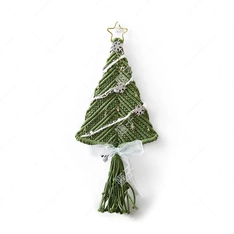 Wholesale DIY Macrame Christmas Macrame Kit for Beginners Christmas Tree Hanging Ornaments for Holiday Wall Hanging