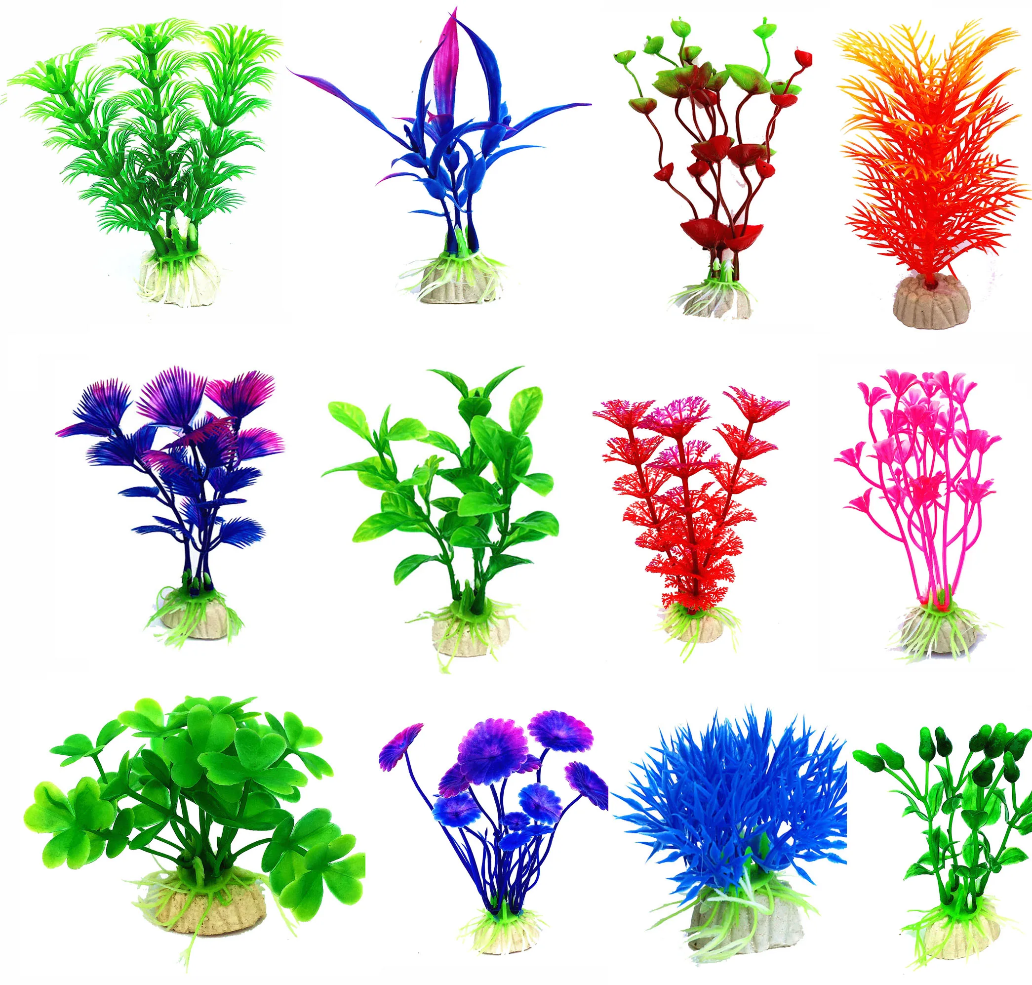 Wholesale Artificial Plastic Plants Aquarium Decor Fish Tank Decoration Ornament