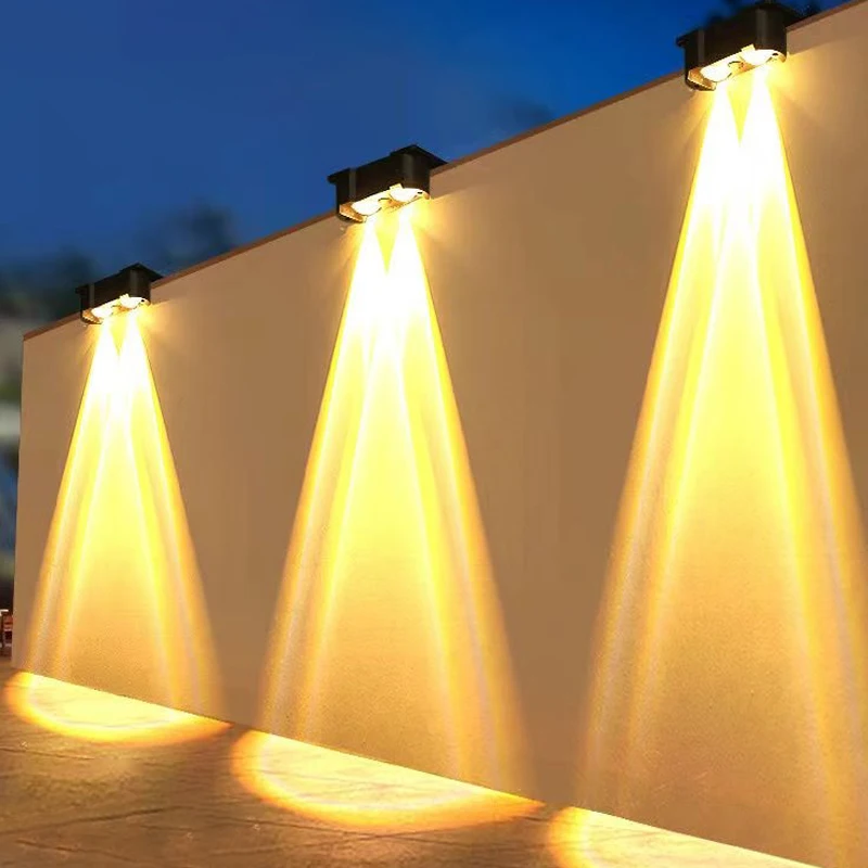 outdoor waterproof deck wall  led solar Luminous Lighting wall lights for Garden Fence Exterior Wall