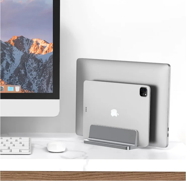 Portable Vertical Laptop Holder Widen Adjustable Storage Tablet PC Stand Aluminium Alloy Aluminum Commercial Furniture Aluminum