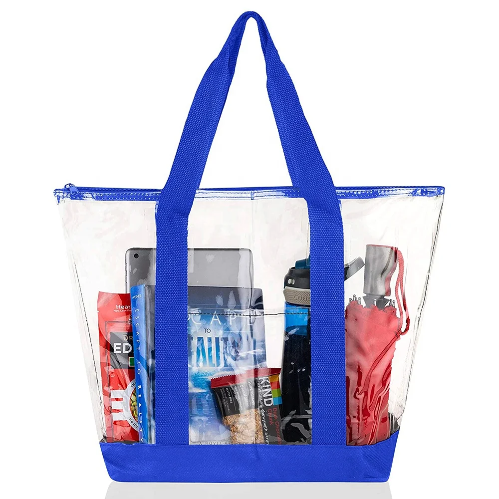 
Custom 2021 Fashion Clear PVC Tote Shopping Bags Women Handbags Ladies 