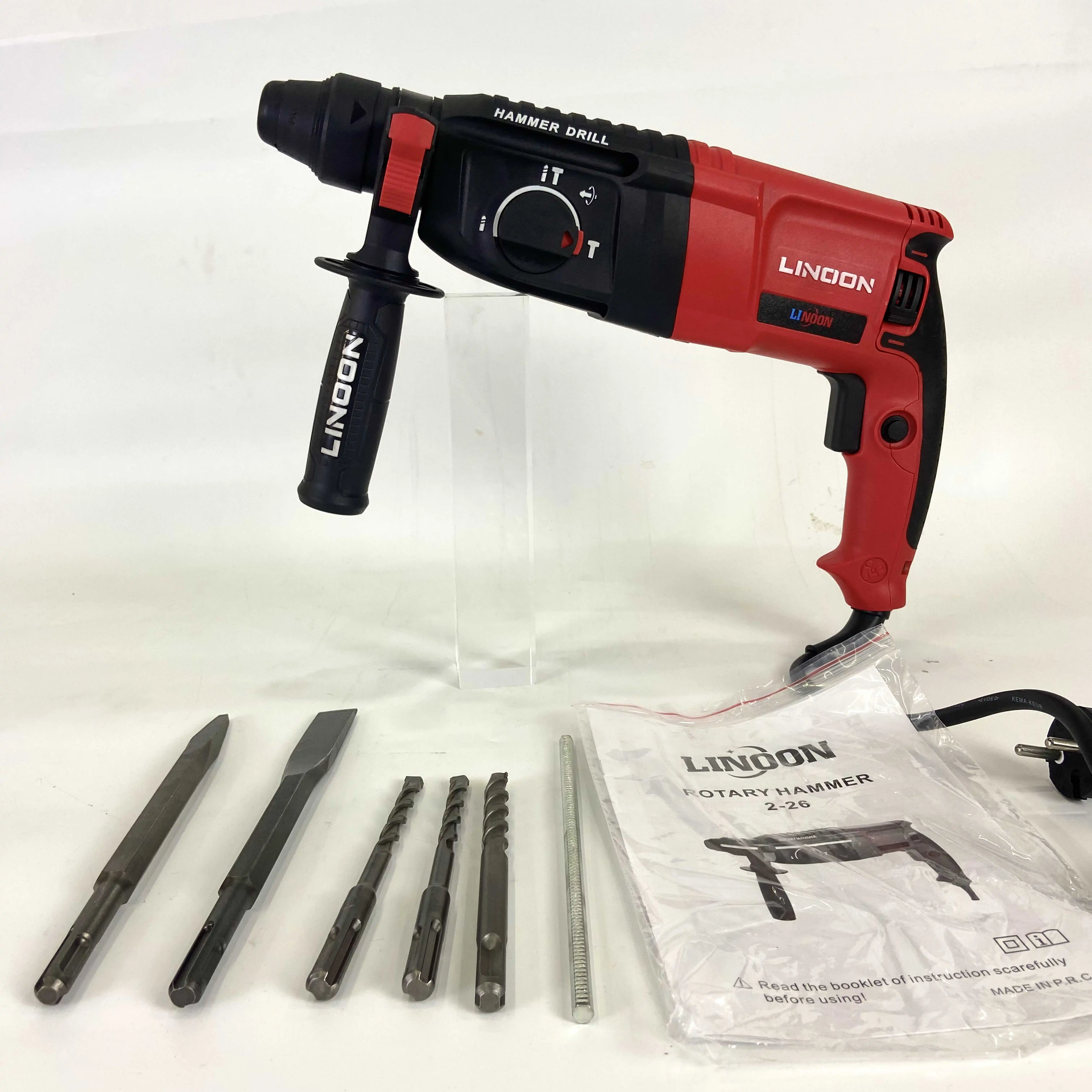 LINOON SDS plus 26 mm quality impact tools 850w rotary hammer 26mm hammer drill power tools