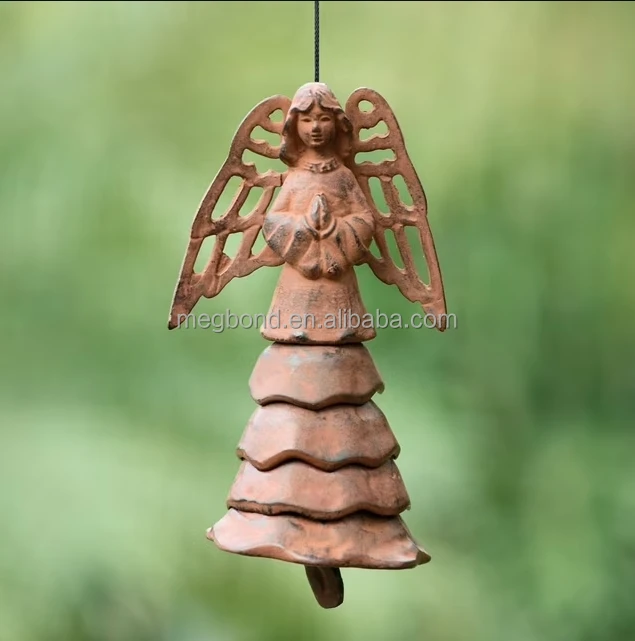 Angel cast aluminum wind chimes for garden hanging,  Memory Angel wind bell