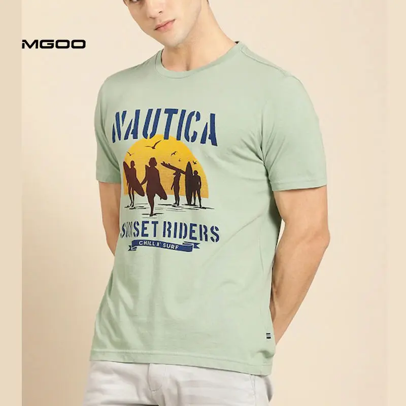 MGOO Bulk Order Of Men T Shirts OEM Custom Big Logo Men 100% Cotton t shirt