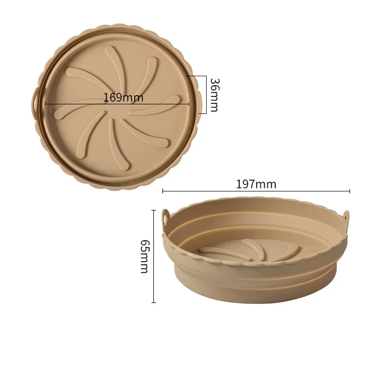 Custom Color Environmental Reusable foldable Food Silicone Air Fryer Liner Airfryer Basket Silicone Pot For Air Fryer