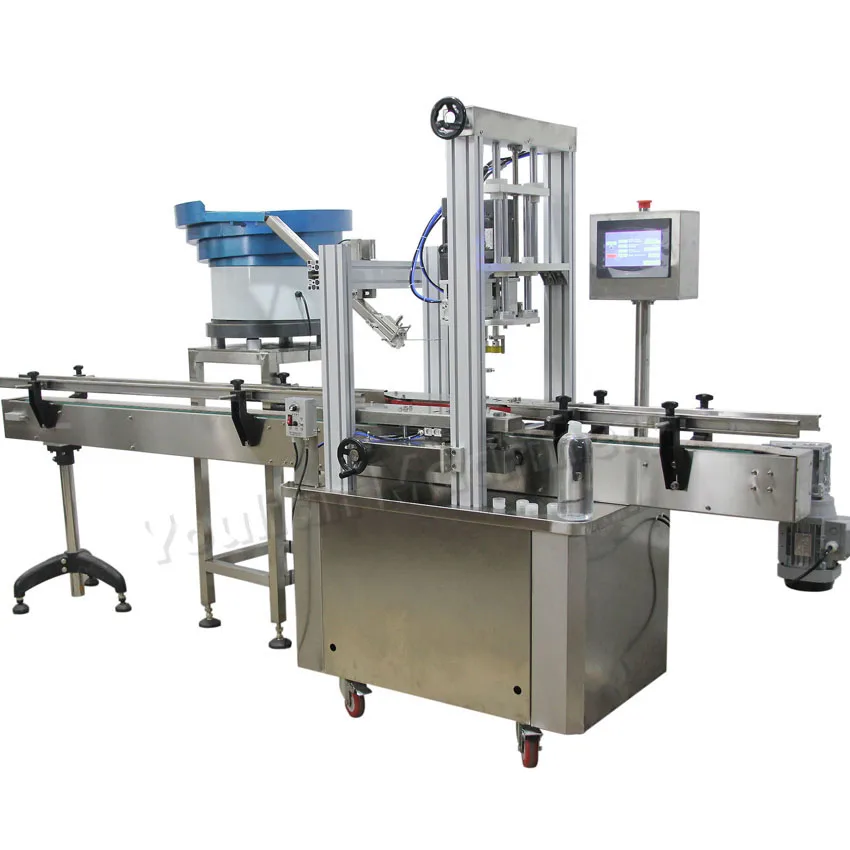 
CDXGZ-1 Automatic Spray Pump Lotion Plastic Bottle Screw Capping Machine With Vibrating Cap Feeder 