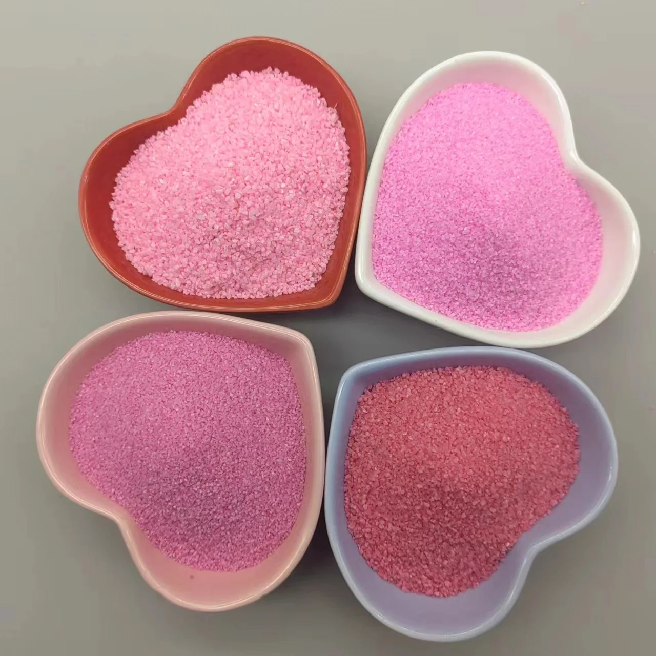 Pink playground sand, scenic area rainbow sand, pink beach sand, landscaping high temperature sintered colored sand