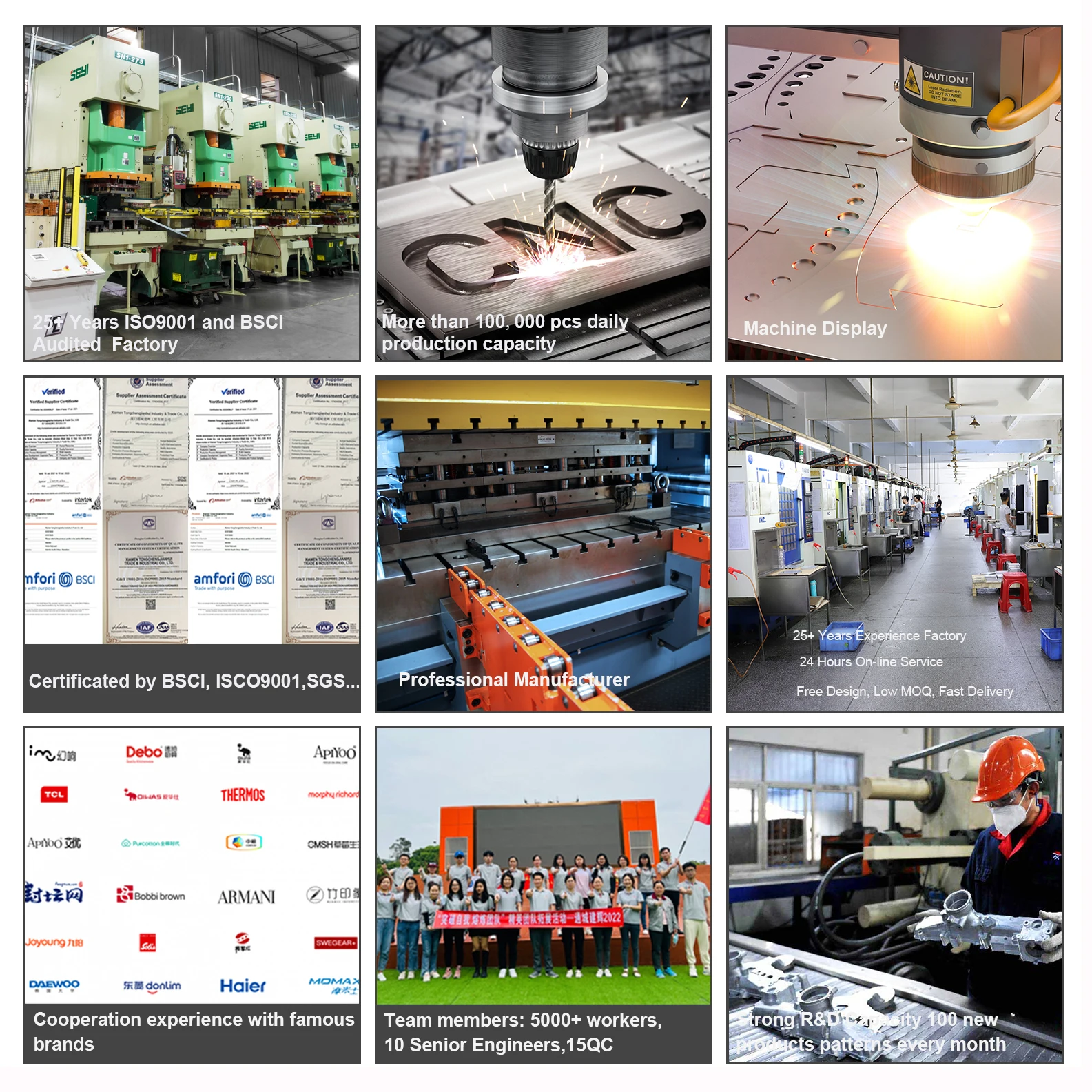 OEM Factory Price Laser Cutting Stainless Steel Products Aluminum Sheet Metal Stamping Bending Welding Parts