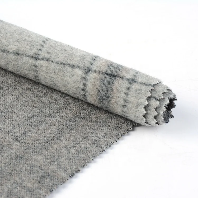 Hot selling vogue winter thick plaid knitted polyester from wasted fishing net recycled flannel fleece velour fabric