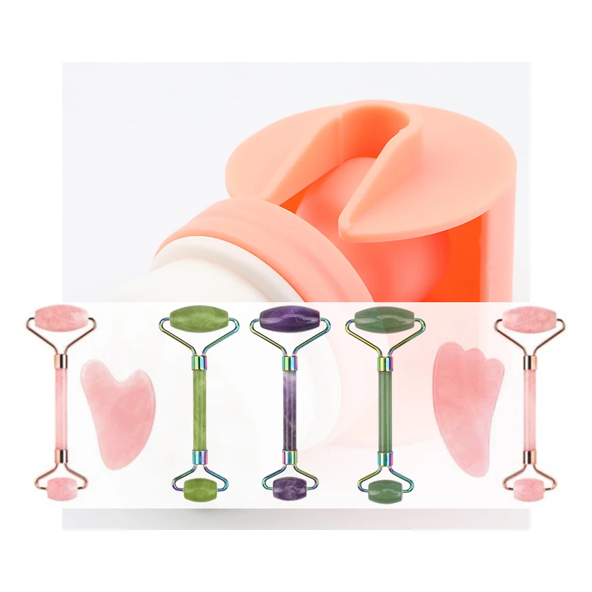 
Wholesale High Quality wooden kitsch rollermall rolleret roller jade massager rose quartz facial massage roller