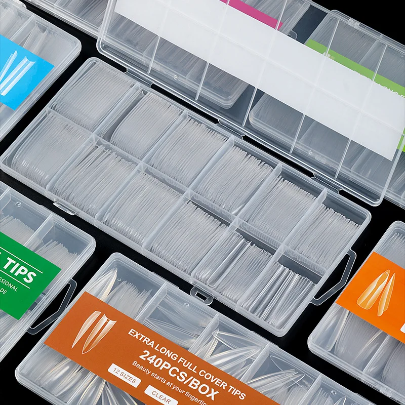 Hot Sale  Artificial False Press On Nails Clear XXXL Super Long Traceless Soft Nail Tips  For Nail Salon Gel Design